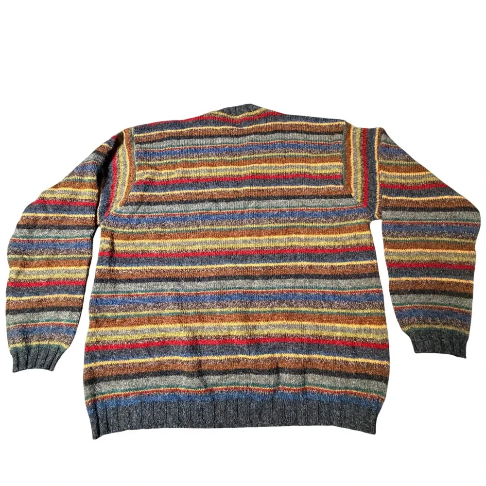 Vintage 90s J. Crew Oarsman Wool Striped Sweater Large Crewneck Mens Hong Kong